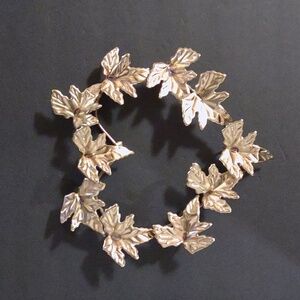 MCM Wall Art Hanging Wall Mount Heart Shaped Leaf Brass Copper Metal Vintage